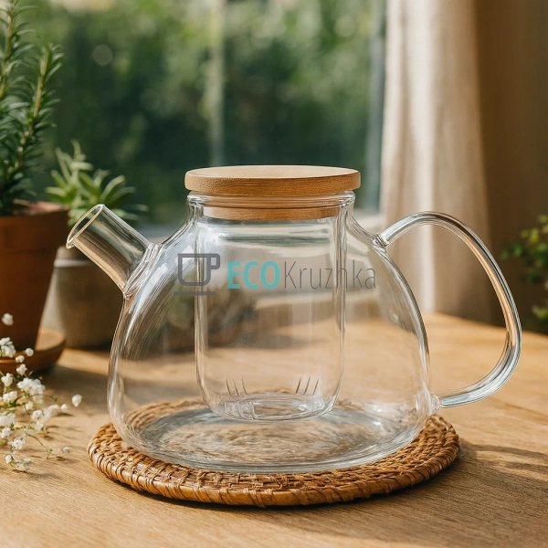 Заварник з скляним ситом 1000 мл, боросилікатне скло Ard ...
