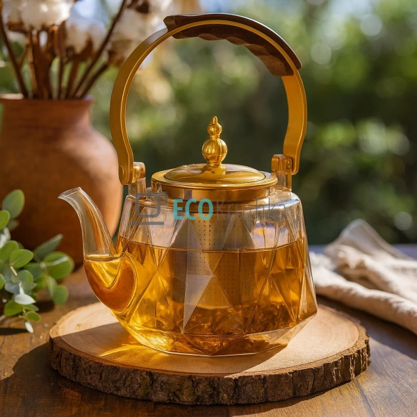 Скляний заварювальний чайник 1200 мл Amber з металевим ф ... Скляний заварювальний чайник 1200 мл Amber з металевим ф ...