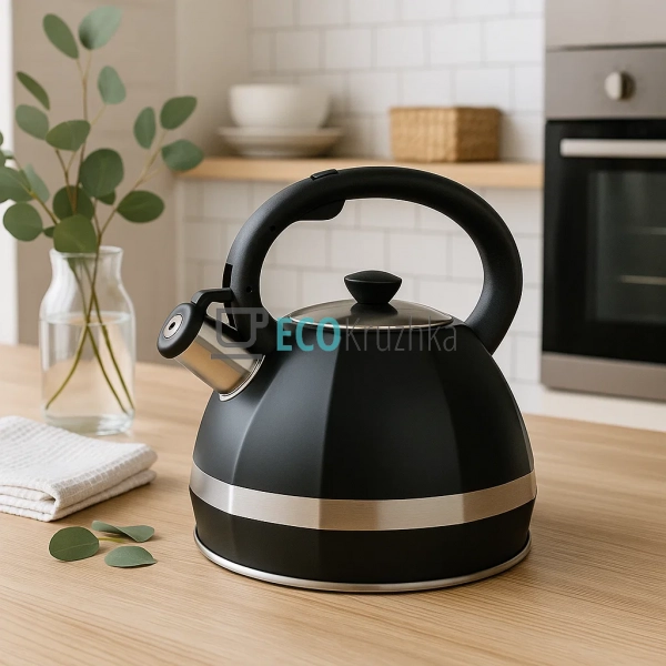 Чайник Kamille 3л з нержавіючої сталі зі свистком і нейл ... Чайник Kamille 3л з нержавіючої сталі зі свистком і нейл ...