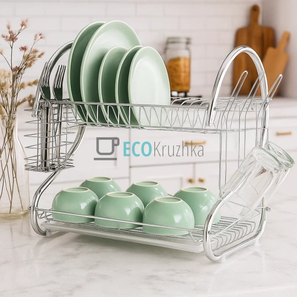 Двоярусна настільна сушарка для посуду, 27 х 23 см, New ... Двоярусна настільна сушарка для посуду, 27 х 23 см, New ...
