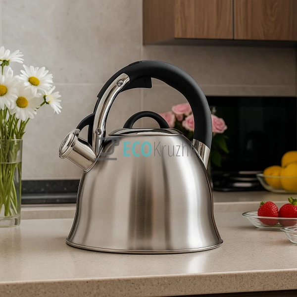 Чайник 2.2 л з нержавіючої сталі зі свистком і нейлоново ...