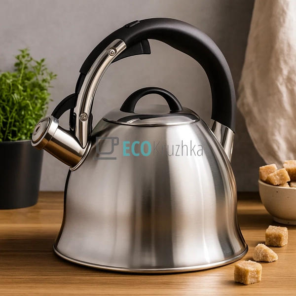 Чайник 2.2 л з нержавіючої сталі зі свистком і нейлоново ...