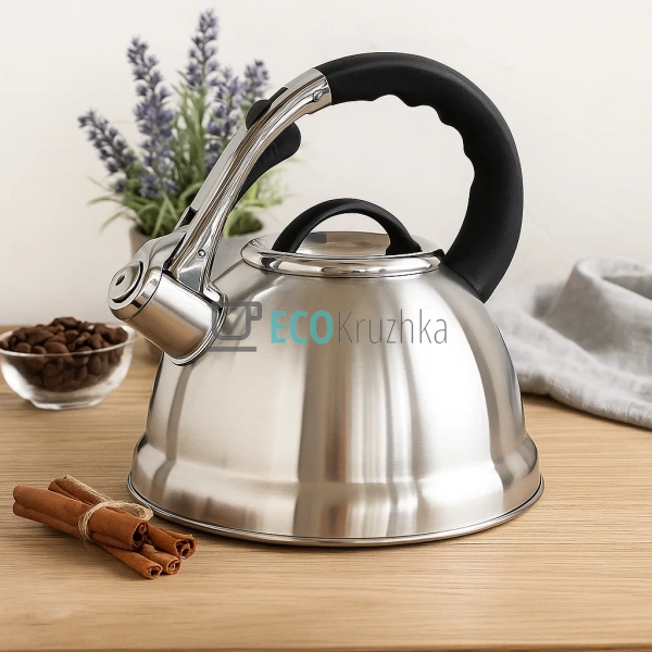 Чайник 2.8 л з нержавіючої сталі зі свистком і нейлоново ...