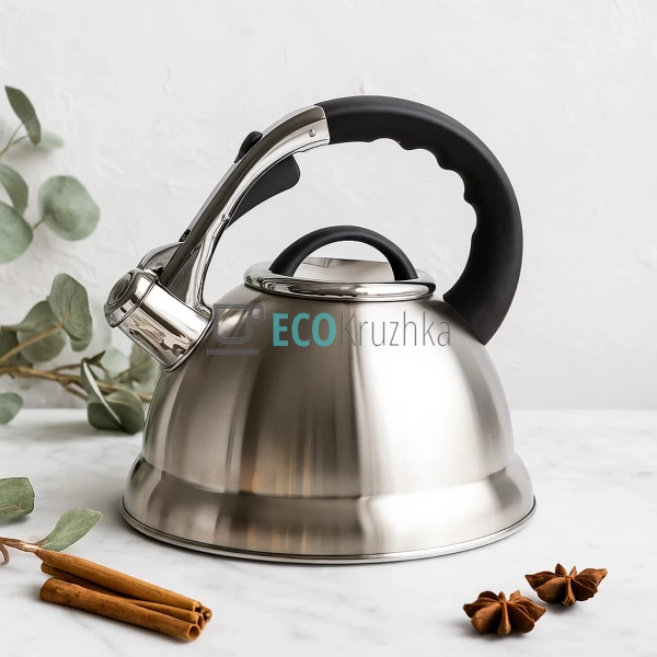 Чайник 2.8 л з нержавіючої сталі зі свистком і нейлоново ...