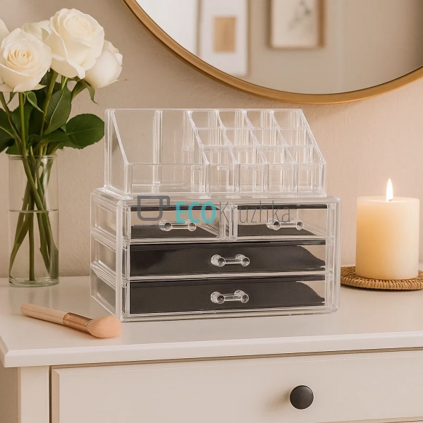 Акриловий органайзер‑бокс для косметики (JU-2380) Акриловий органайзер‑бокс для косметики (JU-2380)