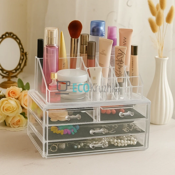 Акриловий органайзер‑бокс для косметики (JU-2380) Акриловий органайзер‑бокс для косметики (JU-2380)