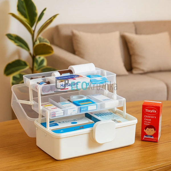 Пластиковий органайзер‑аптечка для ліків 28×15×14 см (JU ...