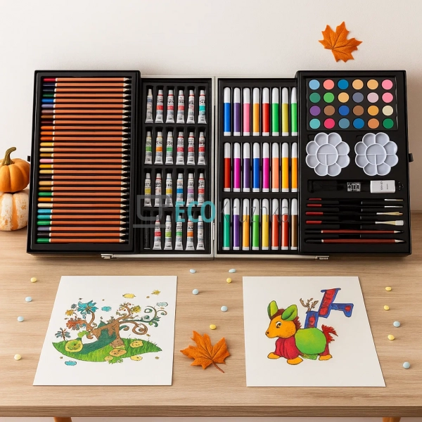 Набір для малювання і творчості 145 предметів в металеві ... Набір для малювання і творчості 145 предметів в металеві ...