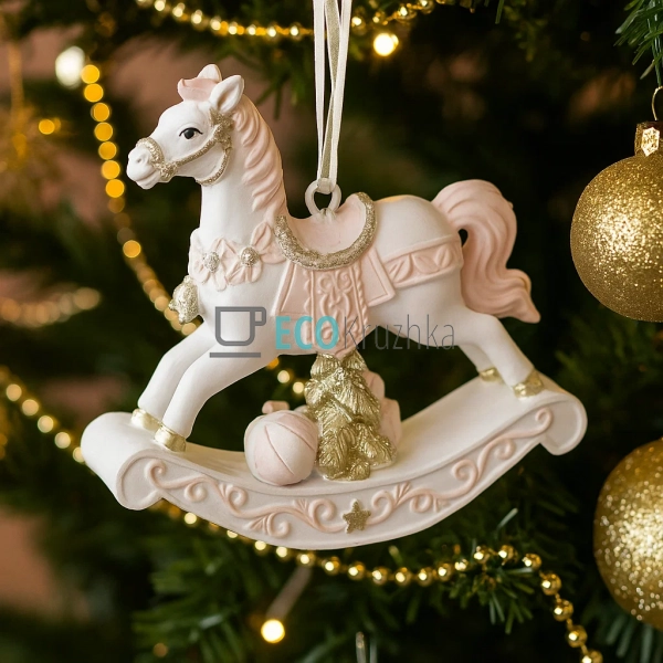 Декоративна підвісна фігурка «Конячка‑гойдалка» 8 см біл ... Декоративна підвісна фігурка «Конячка‑гойдалка» 8 см біл ...