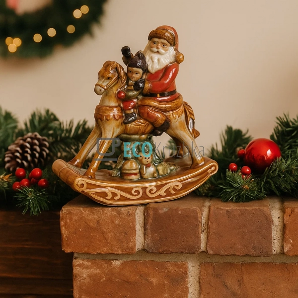 Керамічна статуетка «Санта на коні» 14 см (197-715) Керамічна статуетка «Санта на коні» 14 см (197-715)