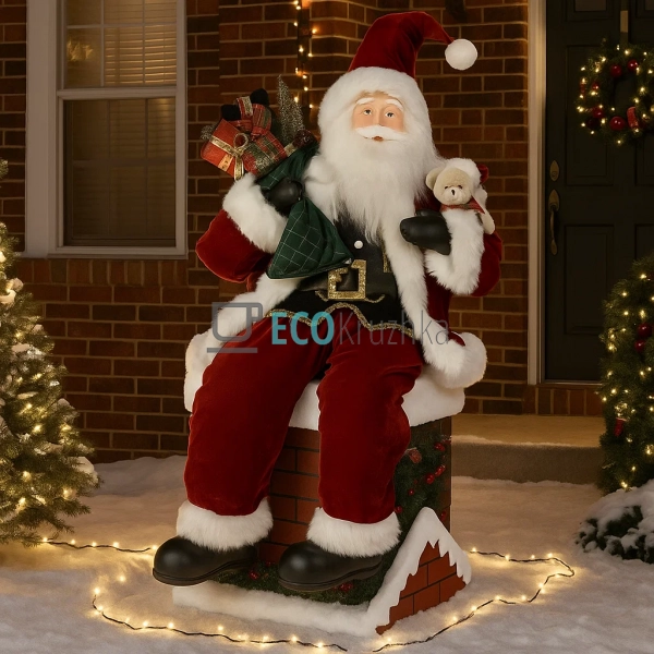 Декоративна LED Фігура Санта 100 см червоний (845-275) Декоративна LED Фігура Санта 100 см червоний (845-275)