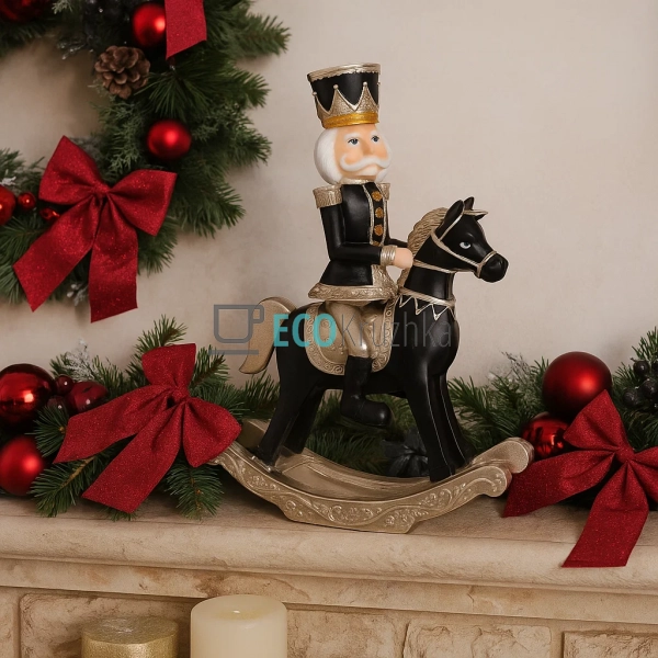 Декоративна статуетка‑фігура «Лускунчик на коні» 25 см ч ... Декоративна статуетка‑фігура «Лускунчик на коні» 25 см ч ...