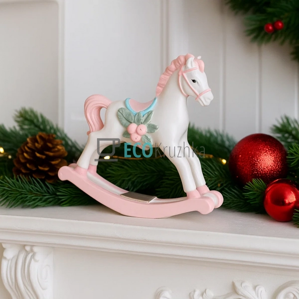 Декоративна фігурка «Конячка» 17×5×16 см — біло‑рожева ( ... Декоративна фігурка «Конячка» 17×5×16 см — біло‑рожева ( ...