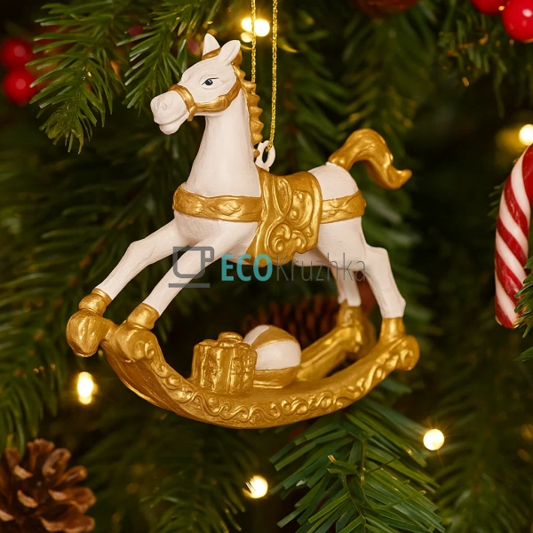 Декоративна підвіска «Конячка‑гойдалка» 8×2×7,5 см біло‑ ... Декоративна підвіска «Конячка‑гойдалка» 8×2×7,5 см біло‑ ...