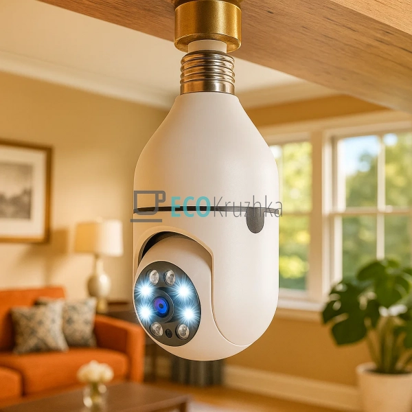Бездротова Wi‑Fi панорамна IP‑камера E27 лампа Full HD ( ... Бездротова Wi‑Fi панорамна IP‑камера E27 лампа Full HD ( ...