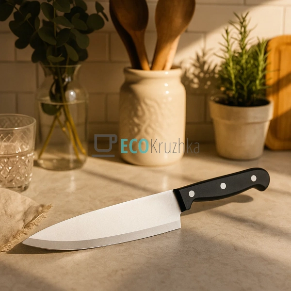 Кухонний ніж шеф-кухаря 20 см з нержавіючої сталі та бак ... Кухонний ніж шеф-кухаря 20 см з нержавіючої сталі та бак ...