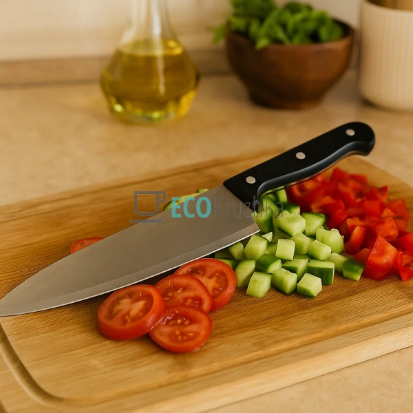 Кухонний ніж шеф-кухаря 20 см з нержавіючої сталі та бак ... Кухонний ніж шеф-кухаря 20 см з нержавіючої сталі та бак ...