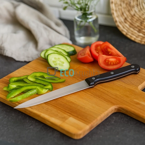 Кухонний ніж для м’яса з нержавіючої сталі 17.5 см з ба ... Кухонний ніж для м’яса з нержавіючої сталі 17.5 см з ба ...