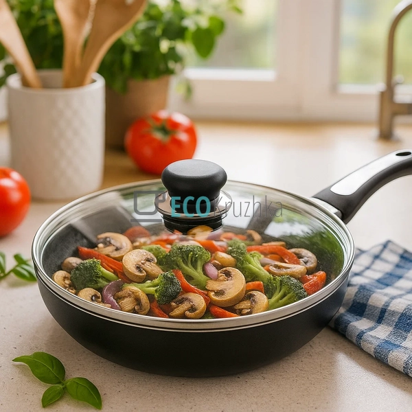 Сковорідка 22 см з кришкою та Тефлоновим покриттям Maesr ... Сковорідка 22 см з кришкою та Тефлоновим покриттям Maesr ...