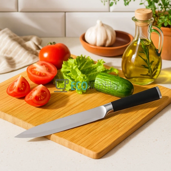 Обробний ніж з нержавіючої сталі, ергономічна ручка Soft ... Обробний ніж з нержавіючої сталі, ергономічна ручка Soft ...