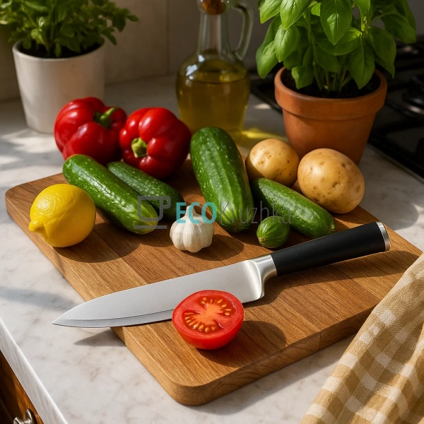 Ніж шеф-кухаря з нержавіючої сталі, лезо 20 см, ергономі ... Ніж шеф-кухаря з нержавіючої сталі, лезо 20 см, ергономі ...