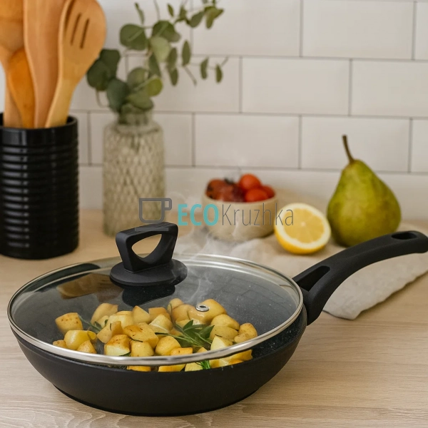 Сковорода 26 см (2.2 л) з кришкою та мармуровим покриття ... Сковорода 26 см (2.2 л) з кришкою та мармуровим покриття ...