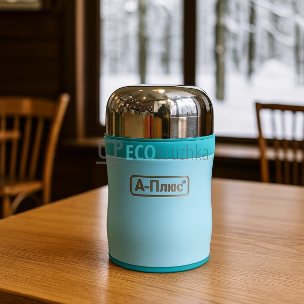 Термос для їжі із ложечкою 350 мл A-Plus Блакитний EK125 ...