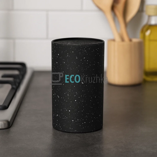 Підставка для ножів кругла 18 х 11 см з наповнювачем Чор ...