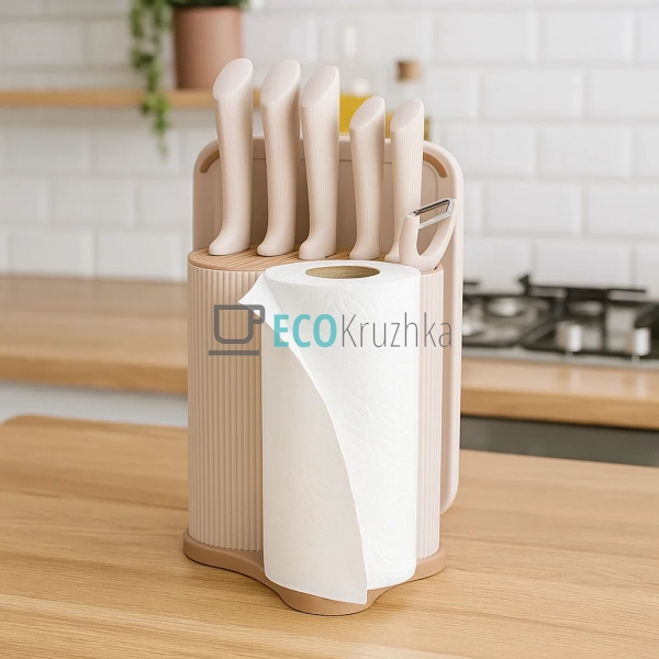 Набір кухонних ножів Maestro з підставкою MR-1413-BEIGE Набір кухонних ножів Maestro з підставкою MR-1413-BEIGE