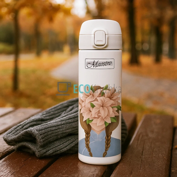 Термокружка Maestro 400 мл Білий MR-1634-B