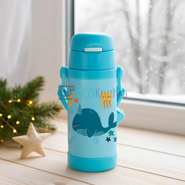 Термокружка Maestro Кит 350 мл блакитний MR‑1640‑35-A