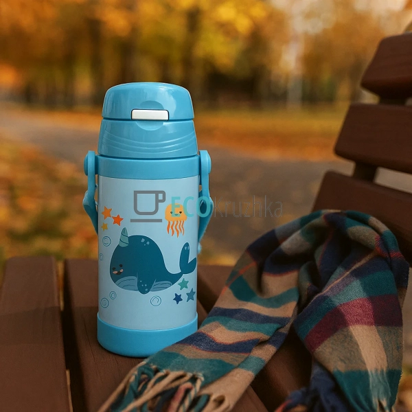 Термокружка Maestro Кит 350 мл блакитний MR‑1640‑35-A