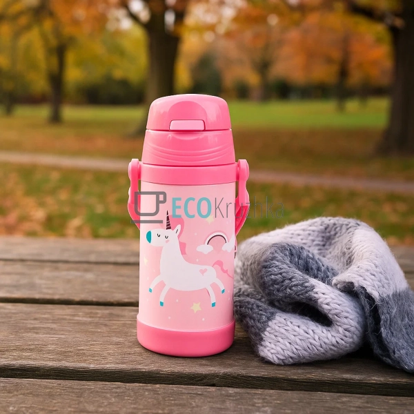 Термокружка Maestro Єдиноріг 350 мл рожевий MR‑1640‑35-C