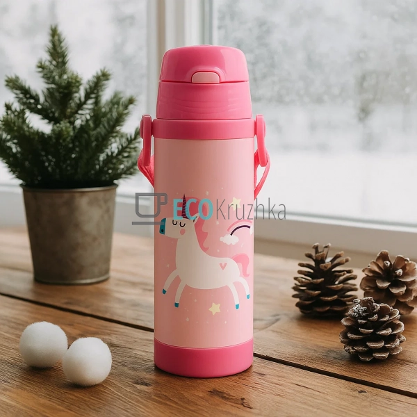 Термокружка Maestro Єдиноріг 500 мл рожевий MR-1640-50-C