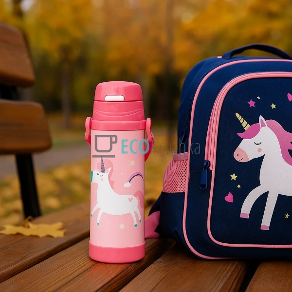 Термокружка Maestro Єдиноріг 500 мл рожевий MR-1640-50-C