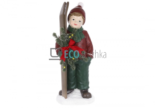 Декоративна LED фігура Хлопчик з лижами 47 см (838-501) Декоративна LED фігура Хлопчик з лижами 47 см (838-501)