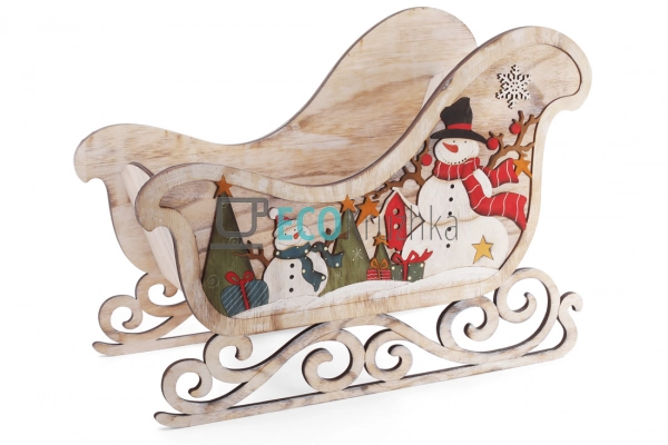 Декоративні дерев’яні сани 64 см (808-018) Декоративні дерев’яні сани 64 см (808-018)