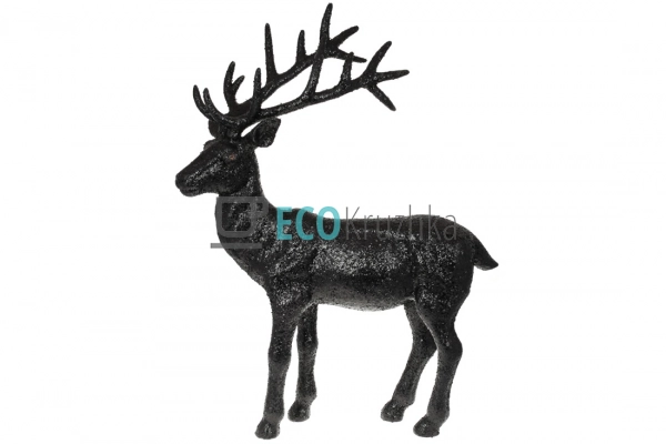 Новорічна фігура Олень 76 см чорний гліттер (113-O51) Новорічна фігура Олень 76 см чорний гліттер (113-O51)