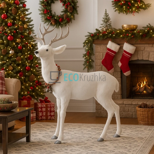 Декоративна фігура Олень 120 см білий (815-104) Декоративна фігура Олень 120 см білий (815-104)
