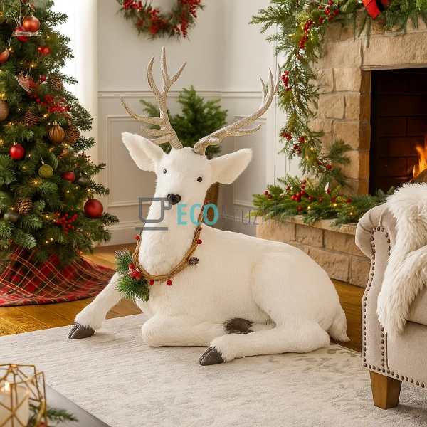 Декоративна фігура Олень 72 см білий (815-103) Декоративна фігура Олень 72 см білий (815-103)