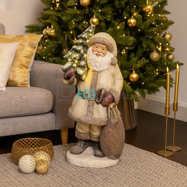 Новорічна LED фігура Санта з ялинкою 80 см (820-134) Новорічна LED фігура Санта з ялинкою 80 см (820-134)