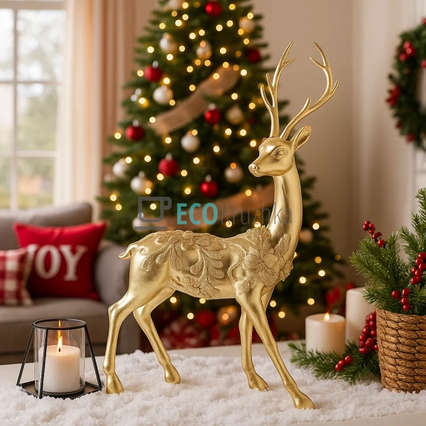 Декоративна фігура Олень 37 см золотий (450-872) Декоративна фігура Олень 37 см золотий (450-872)
