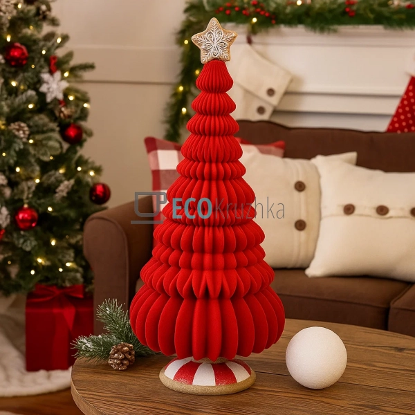 Декоративна пряниково-зефірна ялинка з флоком 23 х 23 х ... Декоративна пряниково-зефірна ялинка з флоком 23 х 23 х ...