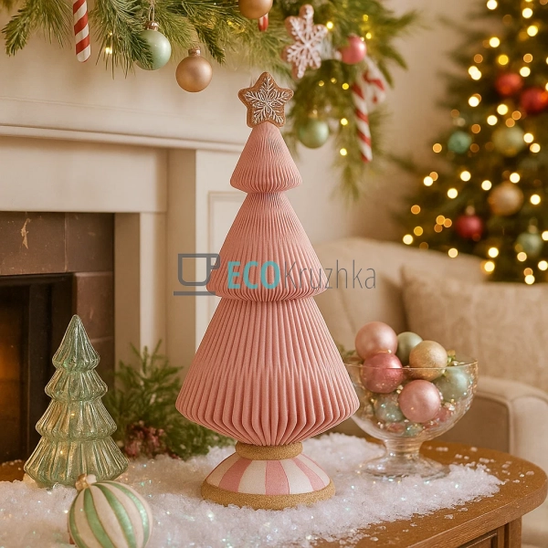 Декоративна пряниково-зефірна ялинка з флоком 20 х 20 х ... Декоративна пряниково-зефірна ялинка з флоком 20 х 20 х ...