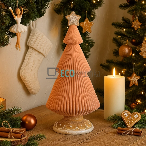 Декоративна пряниково-зефірна ялинка з флоком 20 х 20 х ... Декоративна пряниково-зефірна ялинка з флоком 20 х 20 х ...