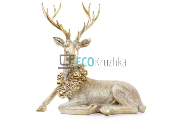 Декоративна фігура Олень з вінком 75 см (837-100) Декоративна фігура Олень з вінком 75 см (837-100)