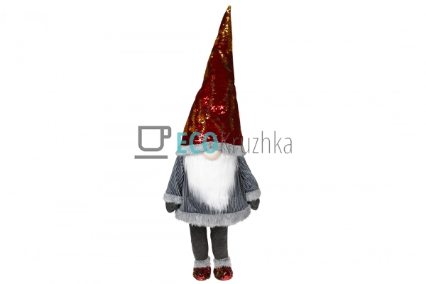 М’яка новорічна іграшка Гном 123 см сірий (910-220) М’яка новорічна іграшка Гном 123 см сірий (910-220)
