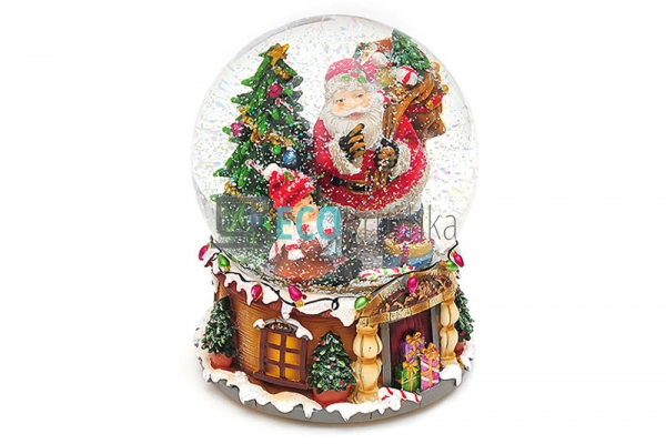 Водяна куля Санта 16 см зі снігом і музикою (559-107) Водяна куля Санта 16 см зі снігом і музикою (559-107)