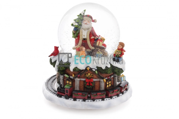 Водяна куля «Happy New Year» 15.5 см з рухомим поїздом і ... Водяна куля «Happy New Year» 15.5 см з рухомим поїздом і ...