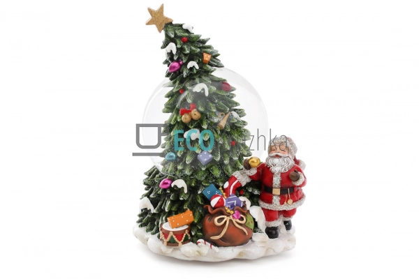 Новорічна водяна куля Санта біля ялинки 20 см (559-294) Новорічна водяна куля Санта біля ялинки 20 см (559-294)